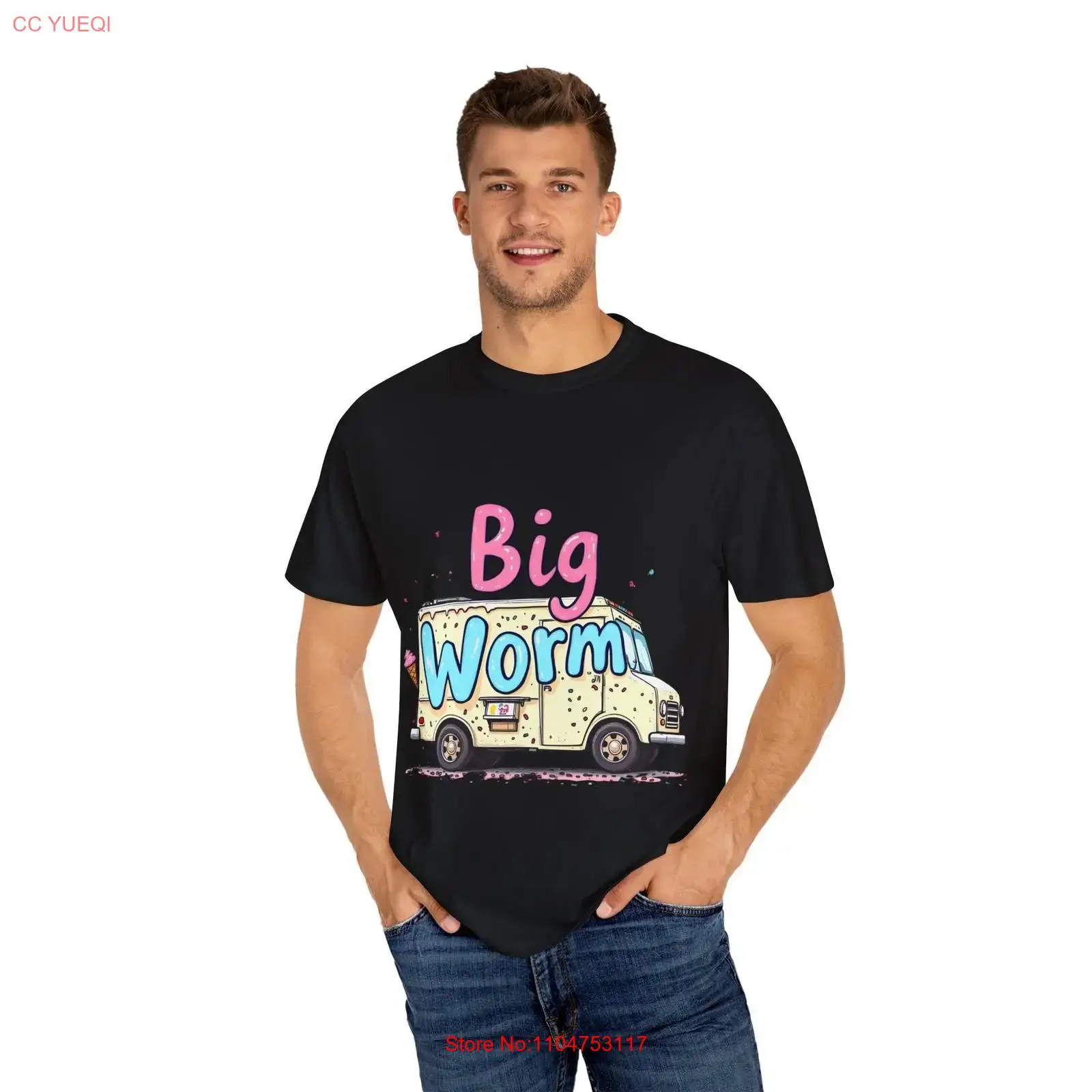 Vintage Vibes Fashion - Grillig ijsjeswagen T-shirt Big Worm Summer