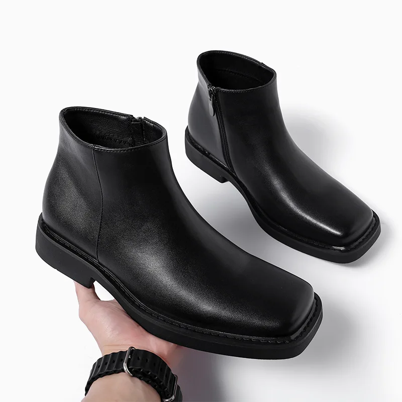 Vintage Fashion Style Men - Zwart Nieuwe Mode Mannen Casual Lederen