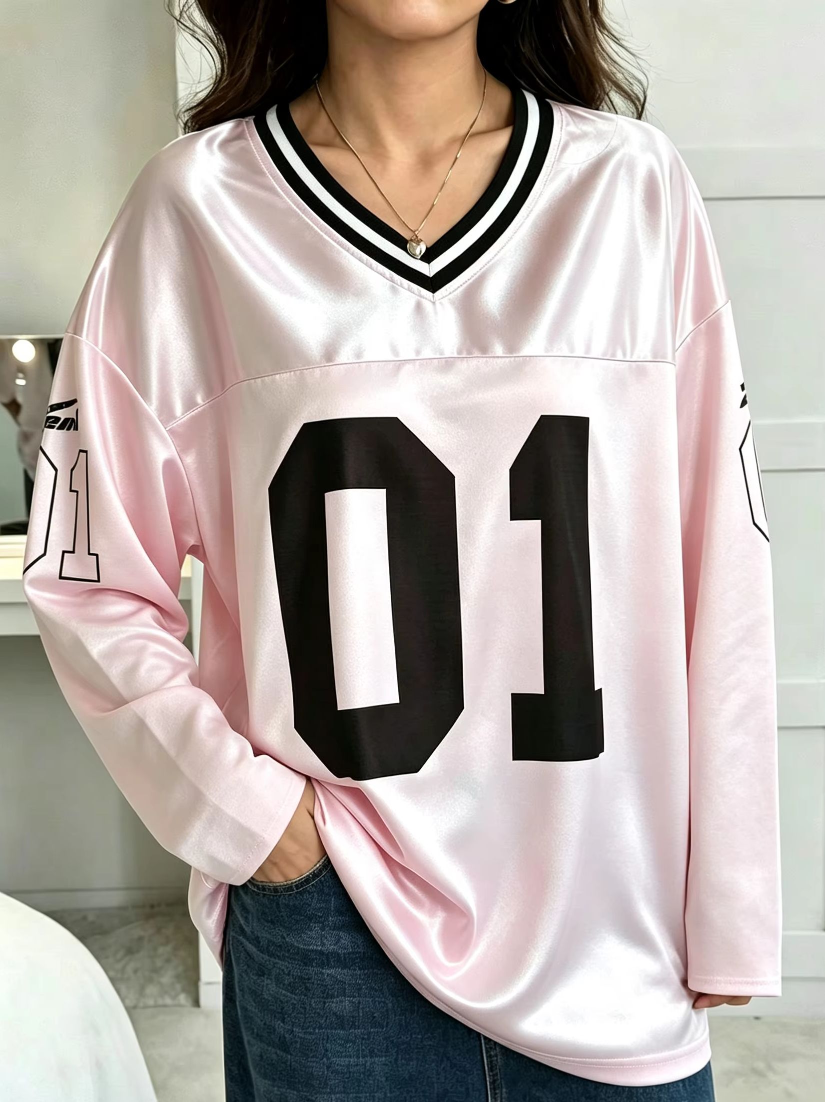 Vintage Fashion Prints - Heren Dames Vintage Lange Mouw Oversized