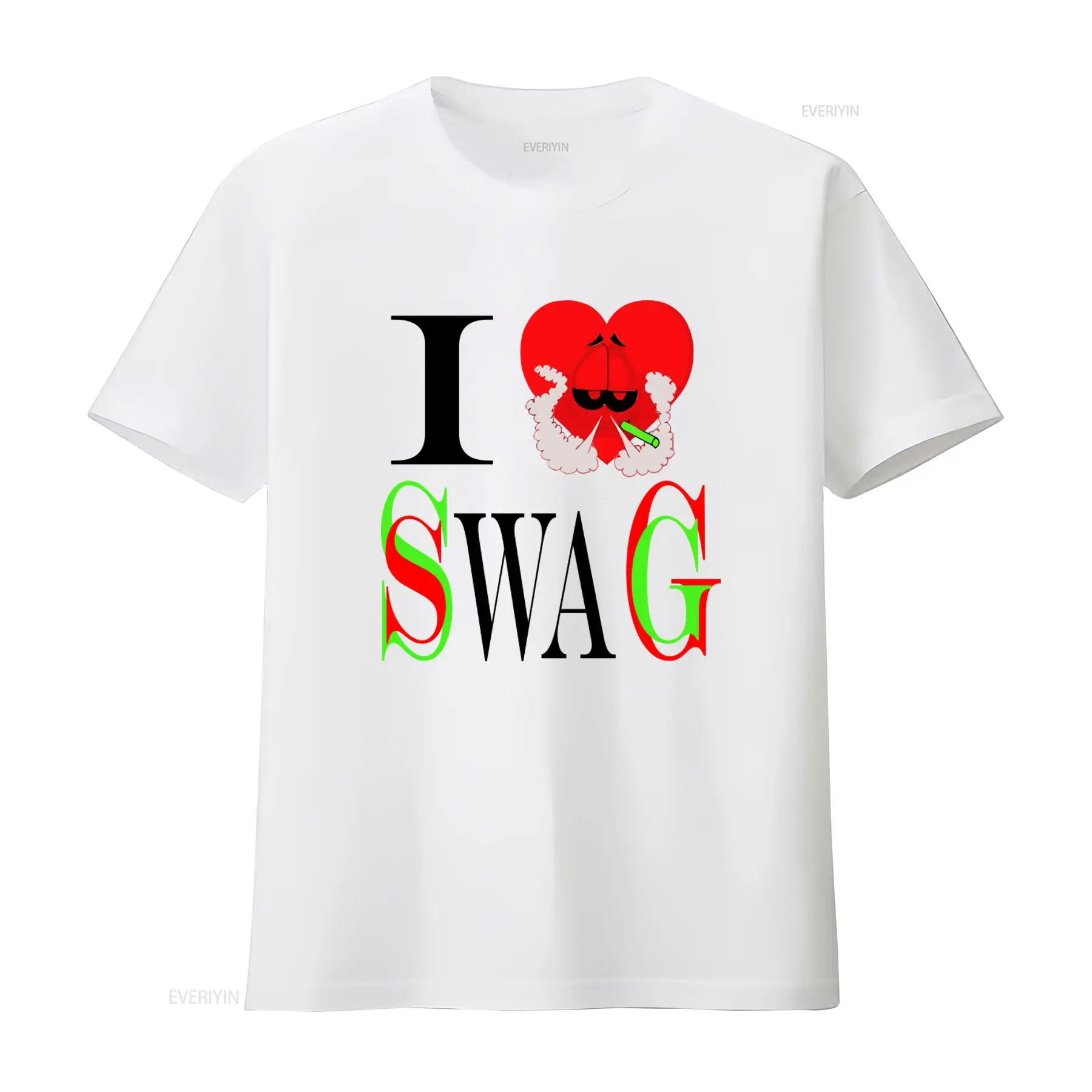 Vintage Fashion Style Men - I Swag T-shirt met hartprint Retrostijl