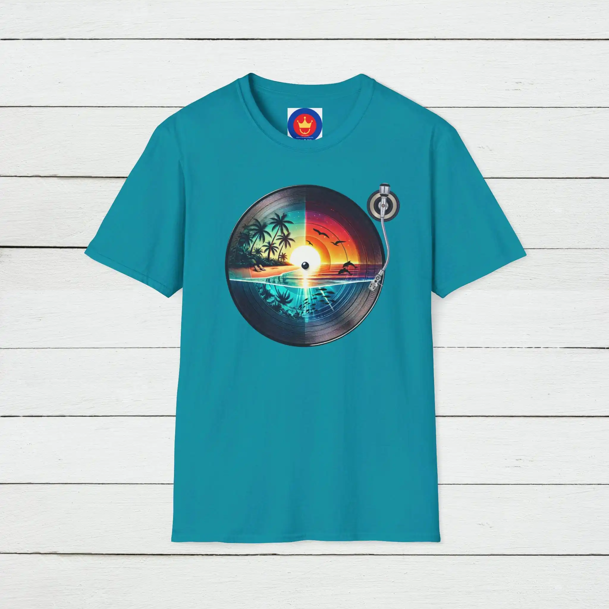 Vintage Vibes Fashion - Retro strand vinyl T-shirt vintage kustmuziek