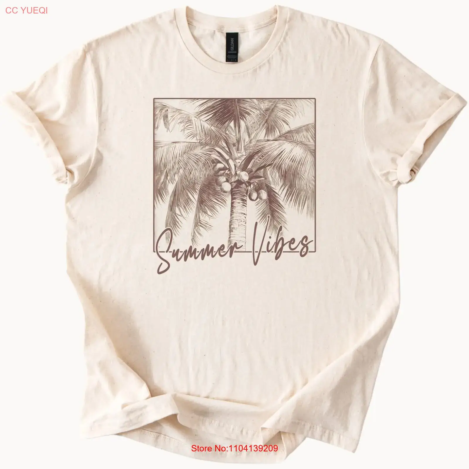 Vintage Vibes Fashion - Summer Vibes Palm Tree T-shirt Strand
