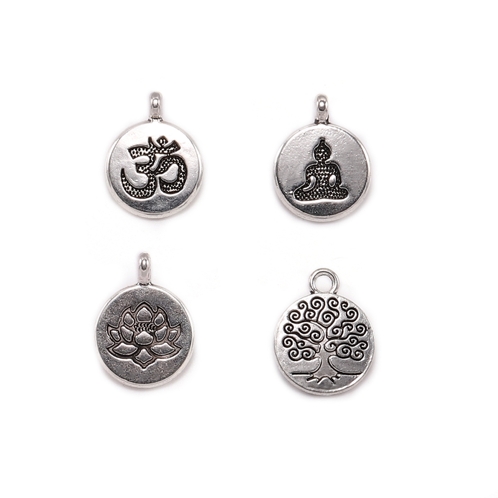 Vintage Fashion Nz - 10 stks/partij Antieke Chakra Charm Yoga