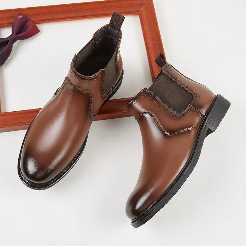 Vintage Fashion Style Men - Vintage heren lederen Oxford laarzen luxe