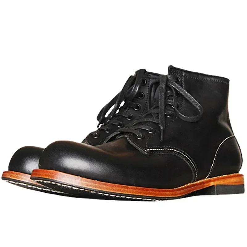 Vintage Fashion Style Men - Vintage mannen Goodyear-Welted lederen laarzen mannen