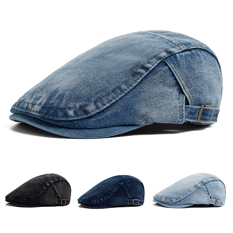 Vintage Fashion Nz - Nieuwe Denim Katoenen Baret Heren Vintage