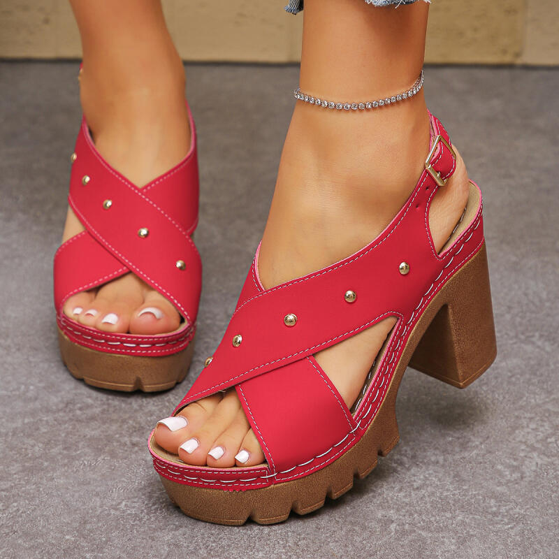 Vintage Fashion Dresses - Vintage Super Hoge Hak Cross Strap