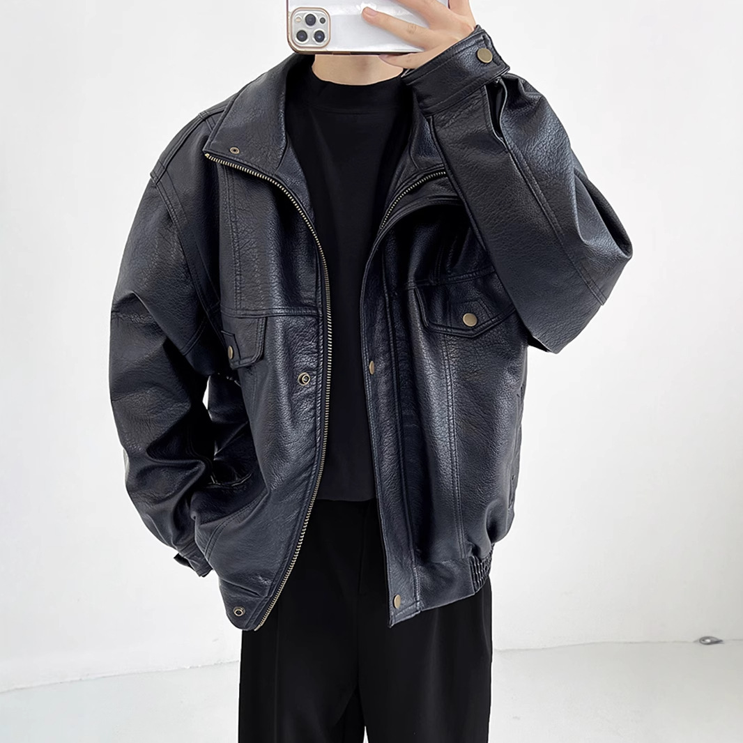 Pu lederen heren verdikte bike - Vintage Windbreaker Nylon recensie en prijs