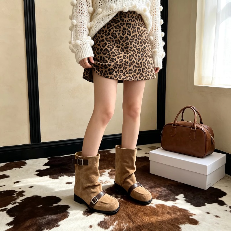 Dames Enkellaarsjes met Rimpel - Vintage Fashion Prints recensie en prijs