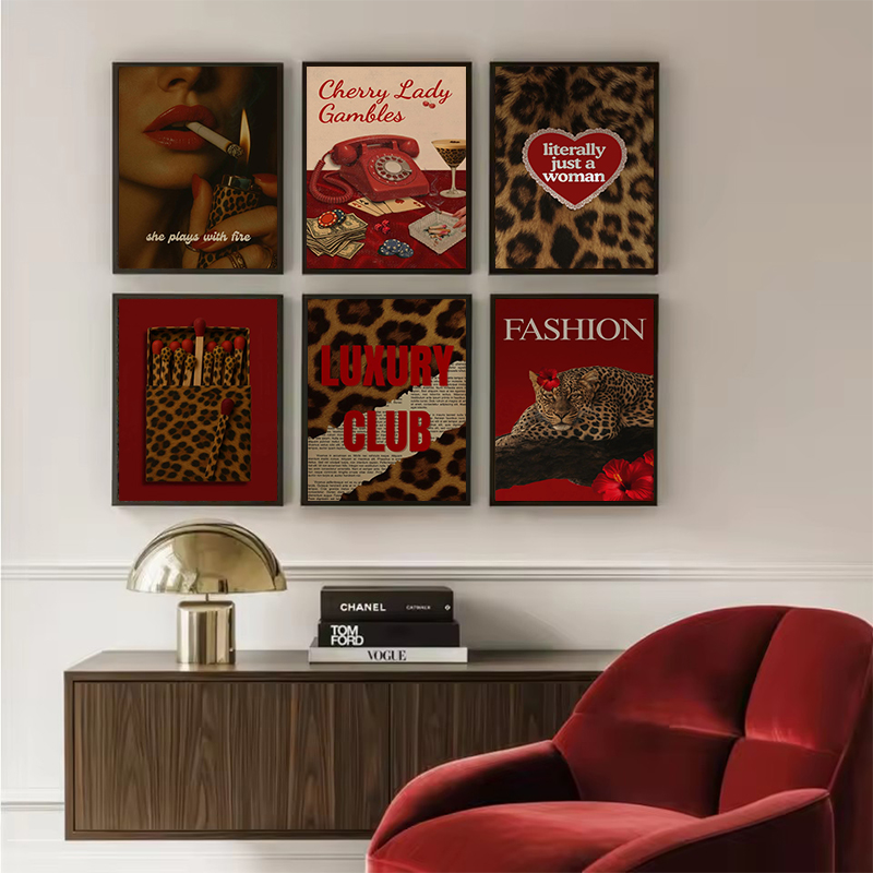 Mode Luipaard Matchbox Wall Ar - Vintage Vogue Fashion Poster recensie en prijs