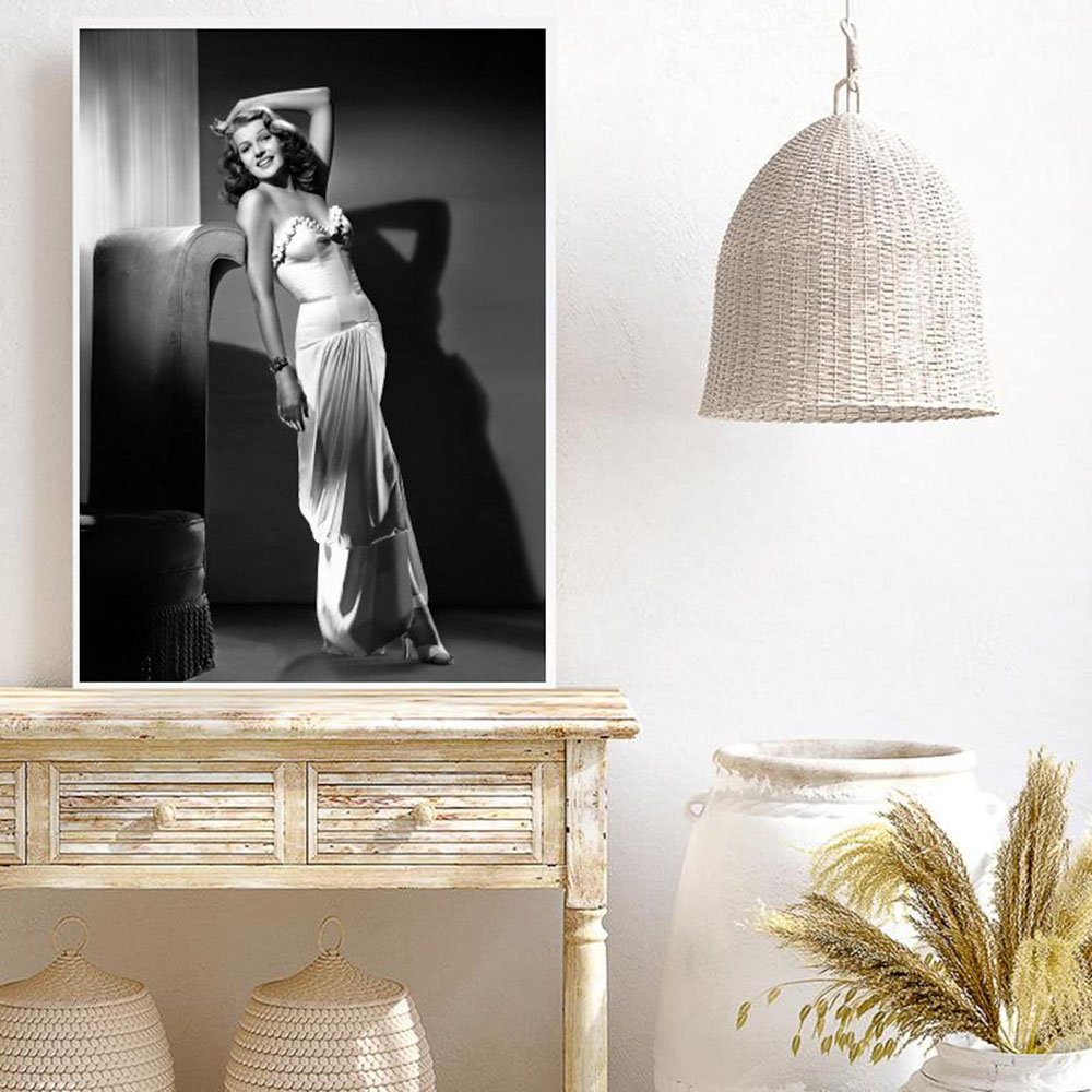 Rita Hayworth poster, zwart en - Vintage Vogue Fashion Poster recensie en prijs