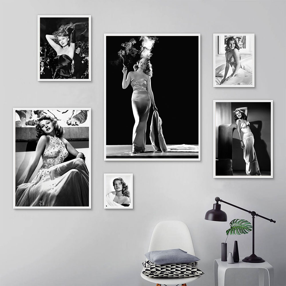 Rita Hayworth poster, zwart en - Vintage Vogue Fashion Poster recensie en prijs