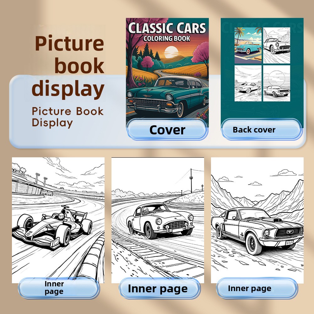 Klassieke auto's kleurboek vin - Vintage Fashion Coloring Book recensie en prijs